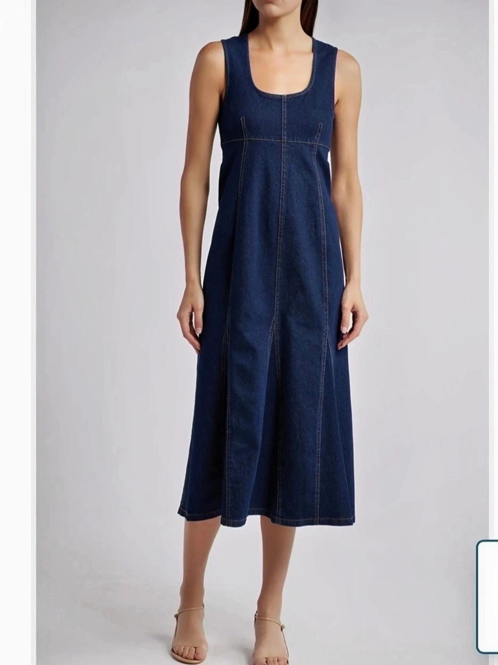Rails Minna Denim Dress Midi in deep blue